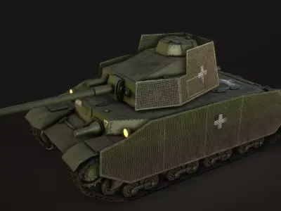 Turan III tank - PBR reworked Low-poly 3D model