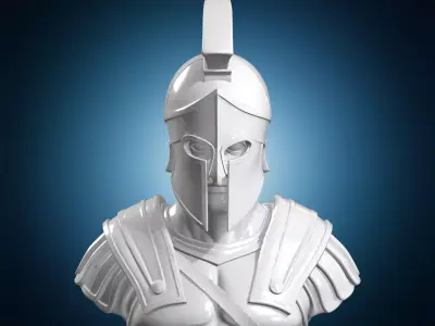 Spartan Warrior Bust Character 3D Print Model 3D print model