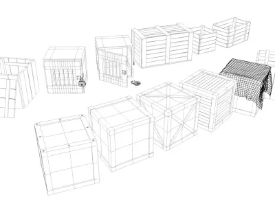 Boxes different Free 3D model
