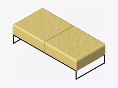Furniture - Sofa - Contemporary - Line - Footstool - Type 2 Low-poly 3D model