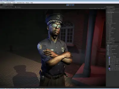 StreetCop police officer wearing sunglasses Low-poly 3D model