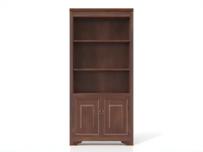 Vintage Wooden Bookshelf Cabinet Low-poly 3D model