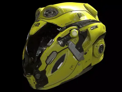 Sci-Fi Helmet 3D model shop