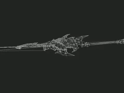 Futuristic Sword Low-poly 3D model 8