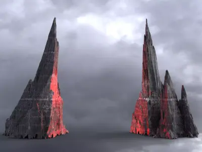 Spiral Mountain Sharp rocks  3D model