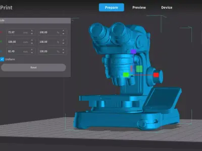 Advanced Sci Fi Microscope Asset High-Detail 3D Model  3D print model
