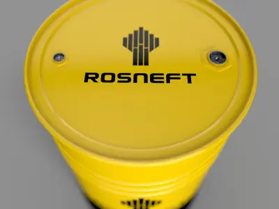 Realistic Rosneft Barrel 3D Model Low-poly 3D model
