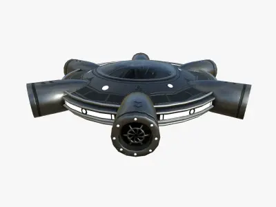 Alien Spaceship UFO J03 Dark Steel - Sci Fi Spacecraft Design Low-poly 3D model