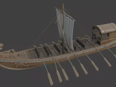 Historical Boat 3D Model Viking Longship Drakkar 3D model