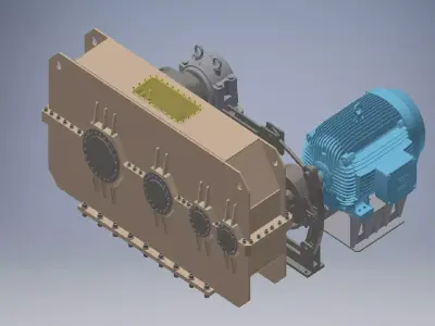 3 Speeds reducer gearbox 3D model