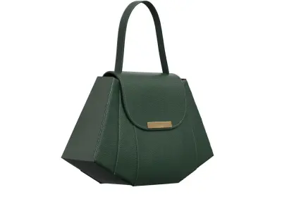 Dark green Leather Flap Bag 3D model