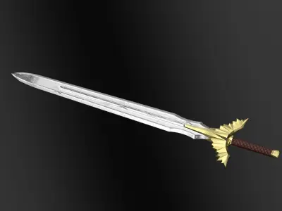 Gilded sword Low-poly 3D model