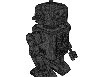Vintage Tin Toy Robot Model 3D model