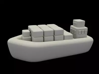 Stylized Cargo Ship Cartoon Ship Maritime  Low-poly 3D model