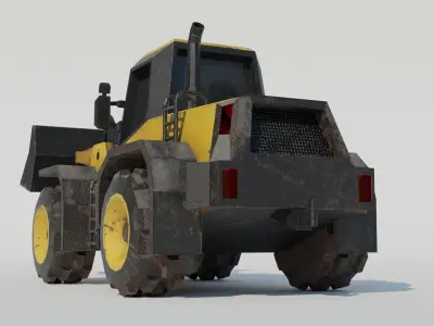 Frontloader 3D model wheel loader Low-poly 3D model