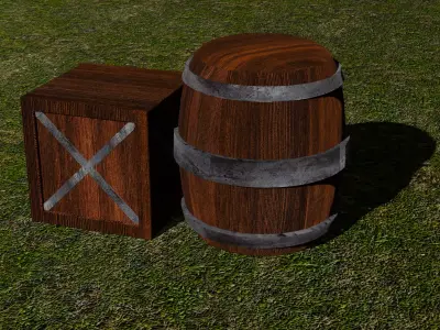 Crate and Barrel for FREE Free low-poly 3D model
