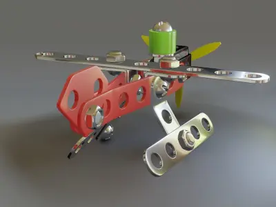 Toy plane 3D model 7