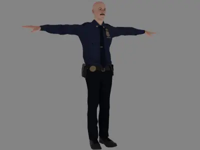 Rigged Police 05 3D model