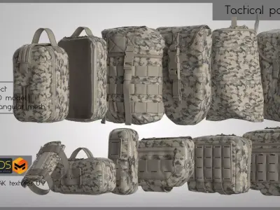 TACTICAL POUCHES  3D model purchase