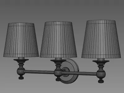 Triple Lamp Bracket Satin Nickel 3D model