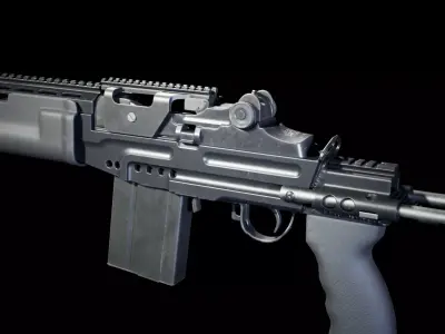 PBR - M14 EBR Rifle  - Game-Ready 3D Asset Low-poly 3D model