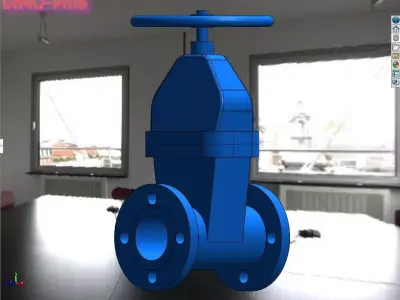 GATE VALVE DN40 PN16 RF 3D model