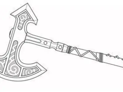 viking axe 3D model 6