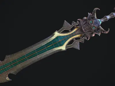 Fantasy sword 18 Low-poly 3D model