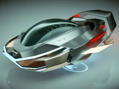 SALE 5 in 1 Cheap Cool Hover Car Collection 05 3D model