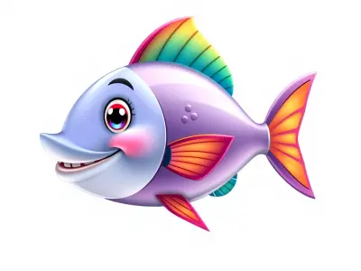 Colorful Cartoon Fish Model Pack with Animations Low-poly 3D model