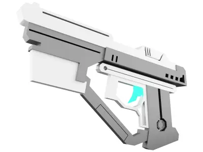 3d space gun from astronomy collection low poly icon 3D model