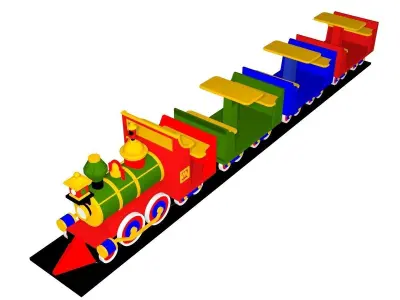 3D train toy Low-poly 3D model