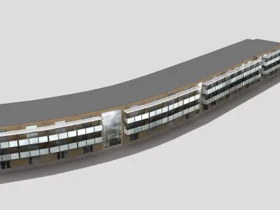 Realistic European City Block Building 39 Low-poly 3D model