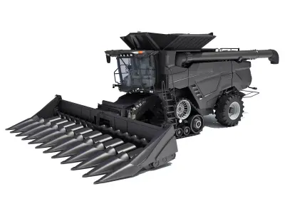 Black Combine Harvester V2  3D model