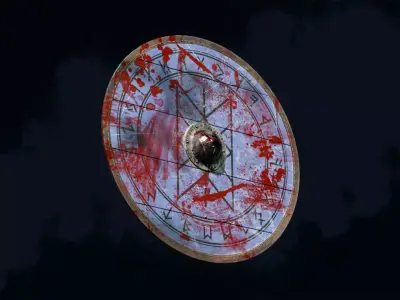 Viking Shield 6 - Bloody Low-poly 3D model