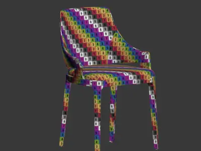 Dining Set colorful chair 3D model