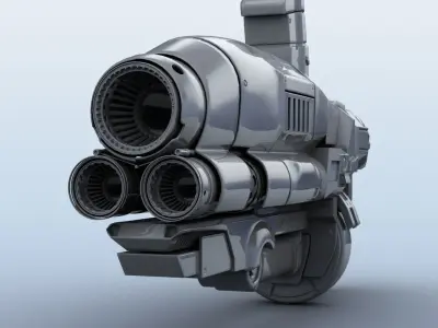 Sci-Fi Gun 3D model 6