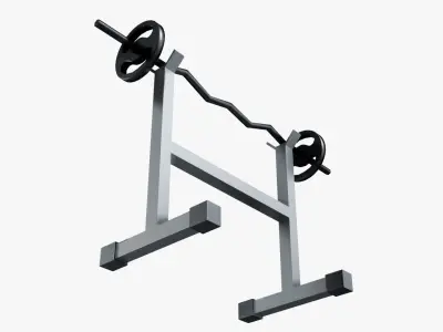 Easel Stand Curl Rod Low-poly 3D model