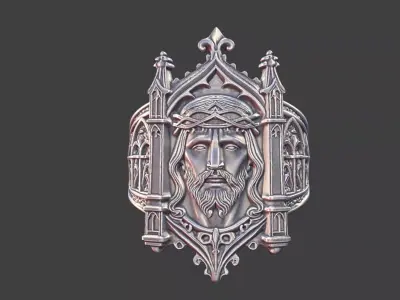gothic church jesus ring ornate antique ring 3D print model