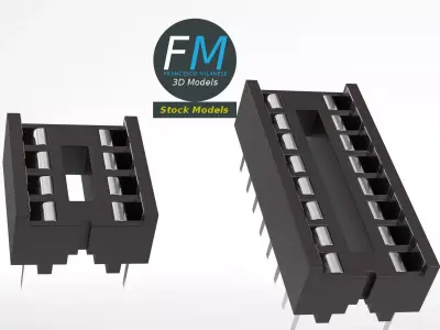 IC DIP sockets 3D model