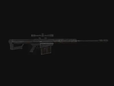 Gun m82b Game Ready PBR Textures 3D model Low-poly 3D model