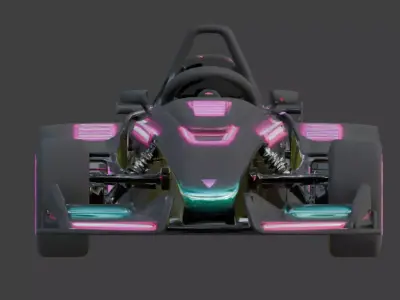 Cyberpunk Neon Go Kart 3D Model v03 Low-poly 3D model
