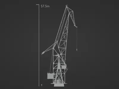 Harbor crane Low-poly 3D model purchase