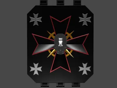 Templar Raider of Land Skull Cross Door 3D model