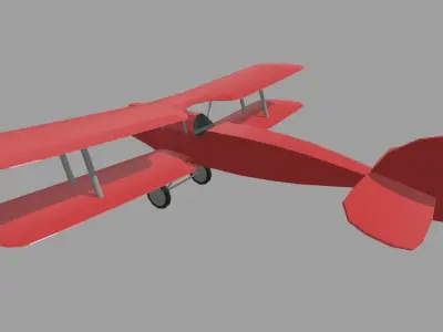 Low Poly Plane 02 Low-poly 3D model