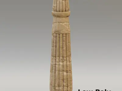Egyptian lotiform column Low-poly 3D model
