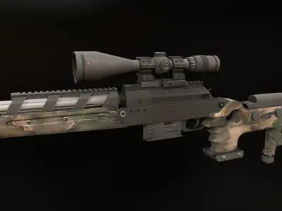 TPG-1 sniper rifle Low-poly 3D model
