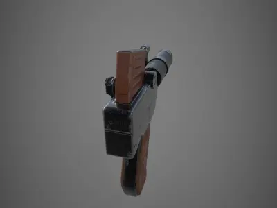 Pistol using a rifle ammo Low-poly 3D model