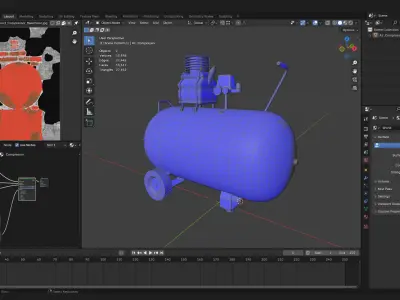  pneumatic industrial air piston compressor 3d prop model 3D model