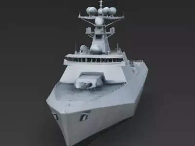 Stealth Frigate 3D Model 3D Model Low-poly 3D model